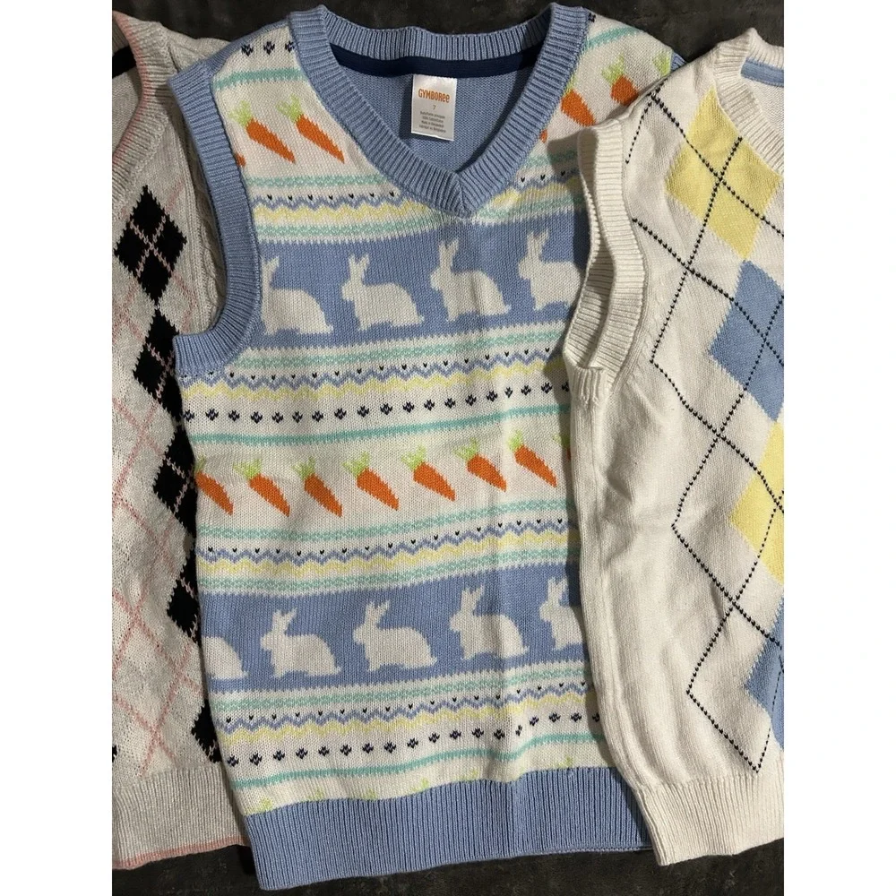 Lot Of 3 Boys Gymboree Sweat Vest Size 7